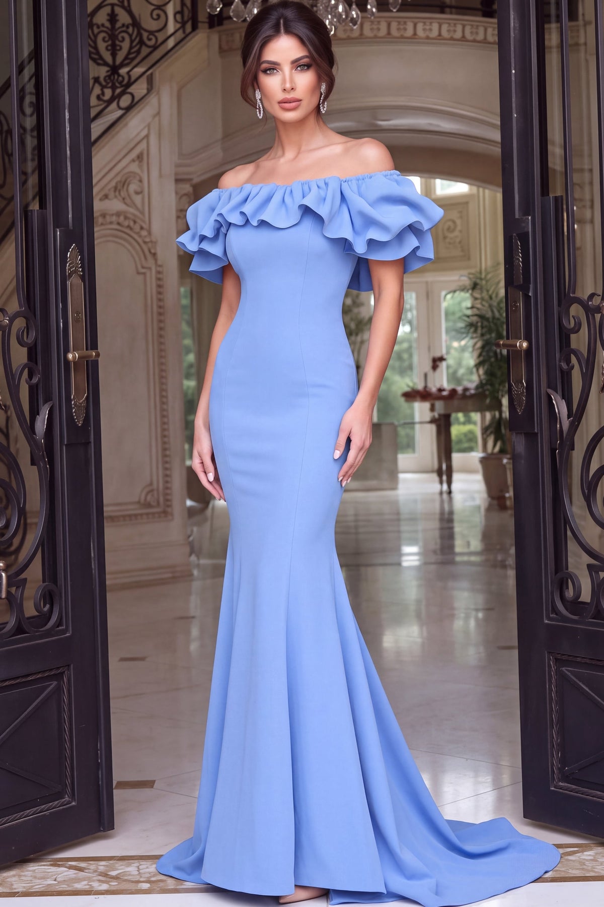 Jovani 04368 Light Blue front view