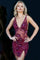 Cocktail Dresses Mini Short Sequin Cocktail Dress Burgundy