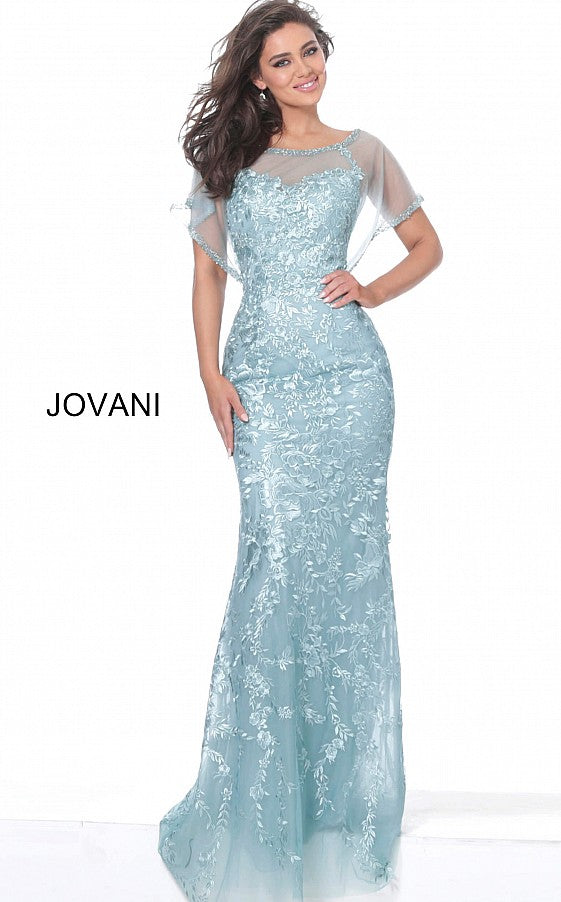 Jovani 04458 Fitted Lace Long Formal Dress