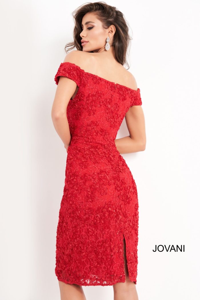 Jovani 04763 Short Fitted Lace Cocktail Dress