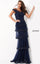 Formal Dresses Long Formal Tiered Evening Dress Navy