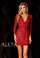 Cocktail Dresses Long Sleeve Cocktail Short Geometric Sequin Dress Red
