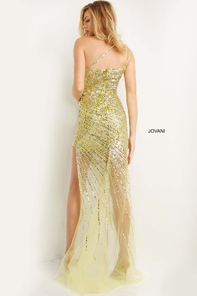 Prom Dresses Long Formal Slit Prom Dress Lime