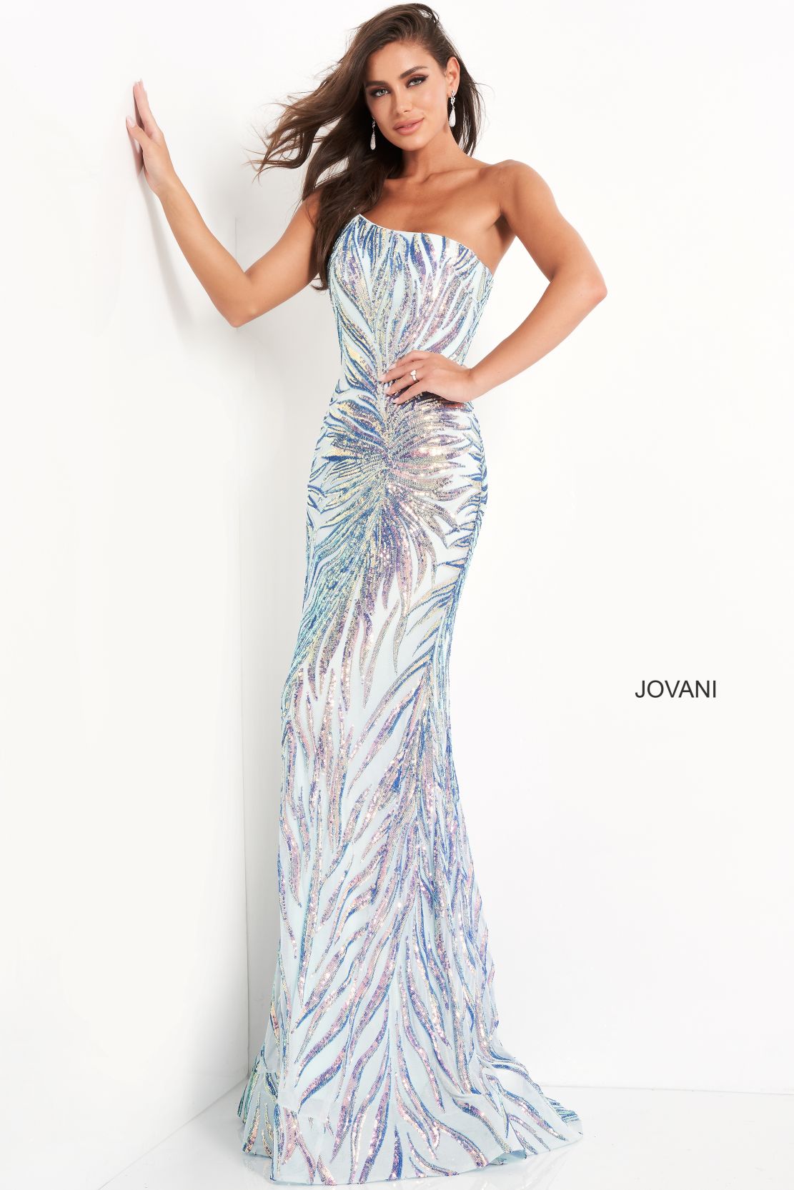 Jovani 05664 Long Prom Formal Fitted Sequin Prom Dress