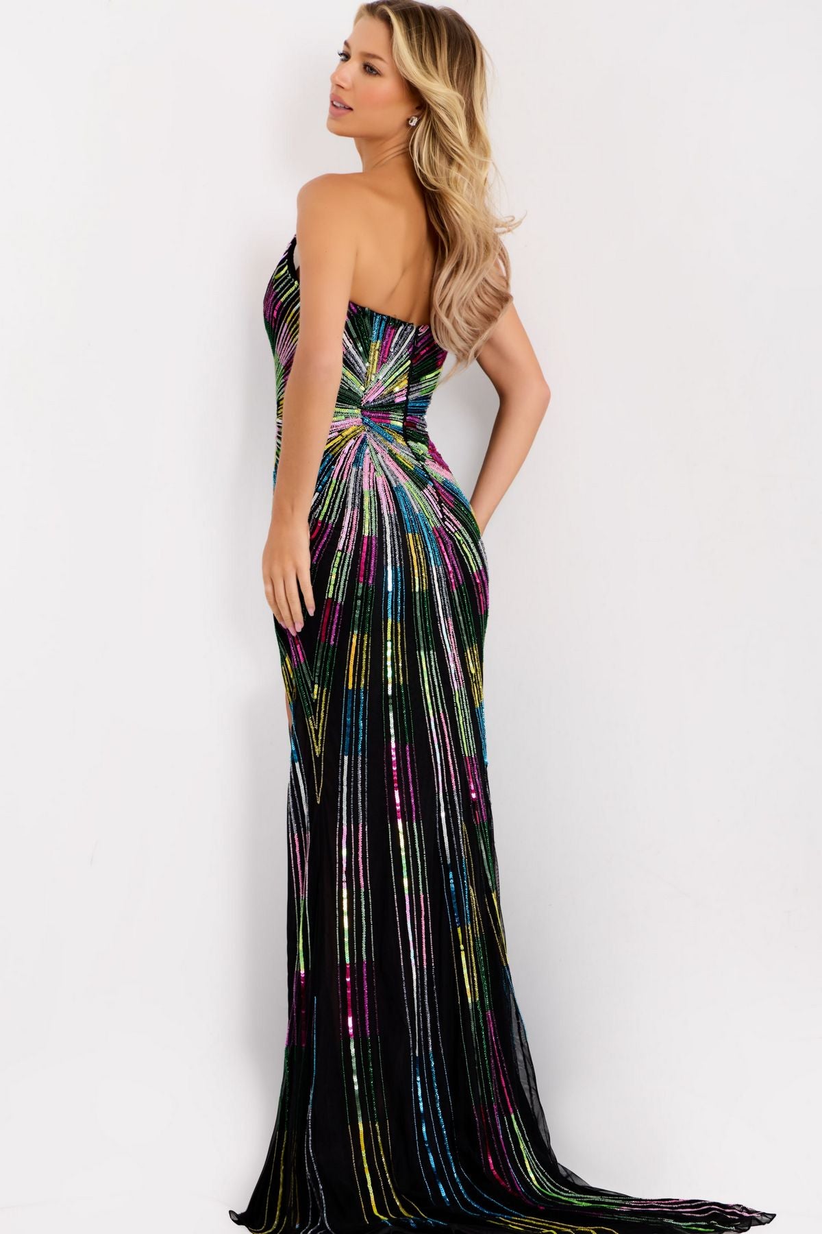 Prom Dresses Formal Long Sequin Evening Prom Dress Black/Multi