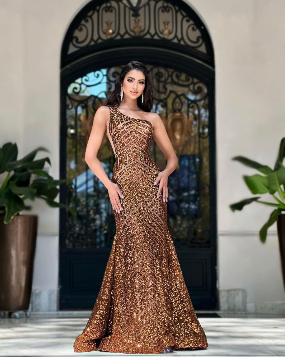 Prom Dresses Sequin Formal Long Prom Dress Bronze