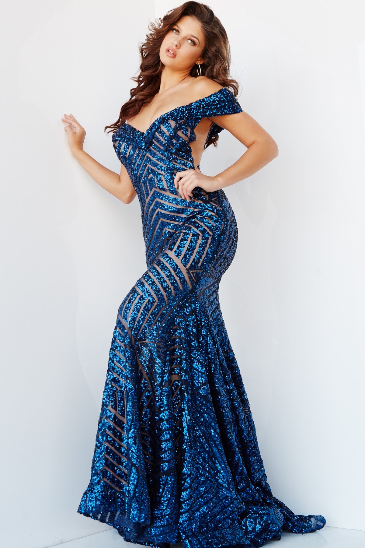 Prom Dresses Sequin Long Mermaid Formal Evening Prom Dress Royal