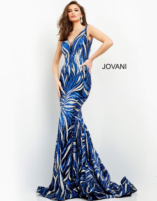 Jovani 06153 Fitted Sequin Long Formal Prom Dress