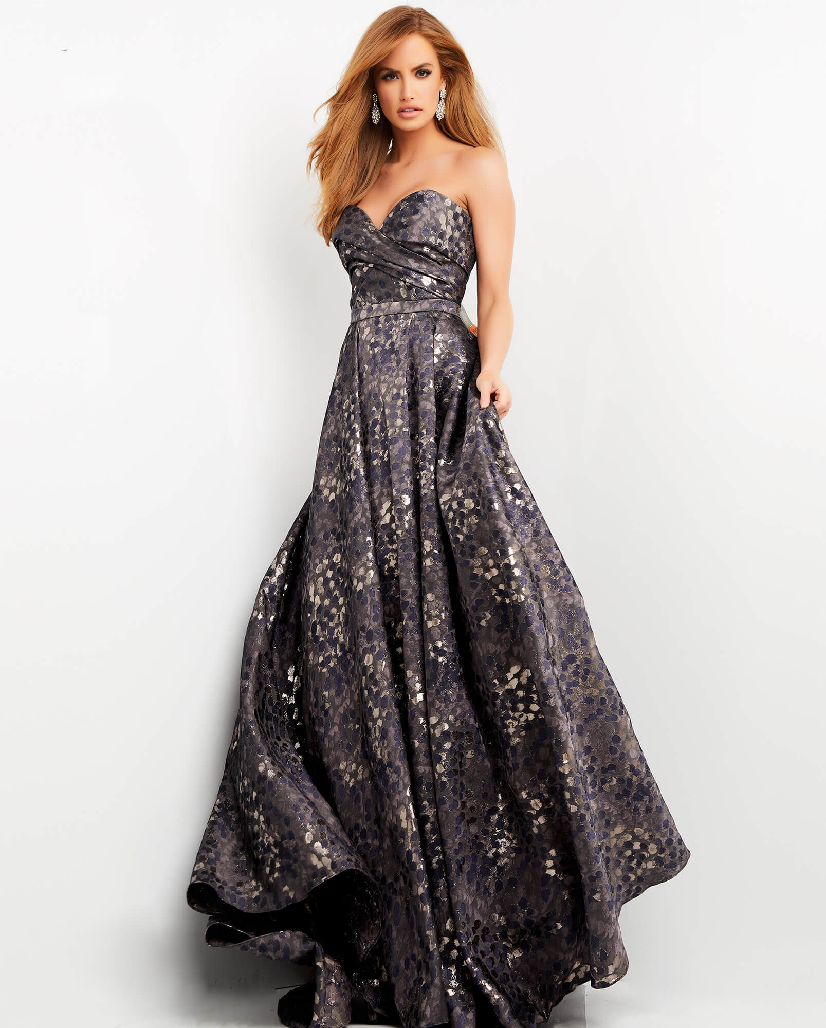 Jovani 06257 Long Ruched Formal A Line Prom Dress