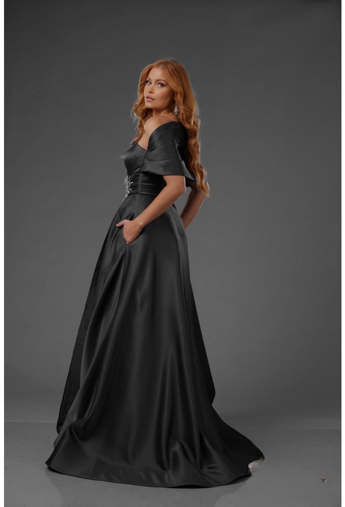 Terani Couture 251M4441 Pleated Long Formal Beaded Evening Dress