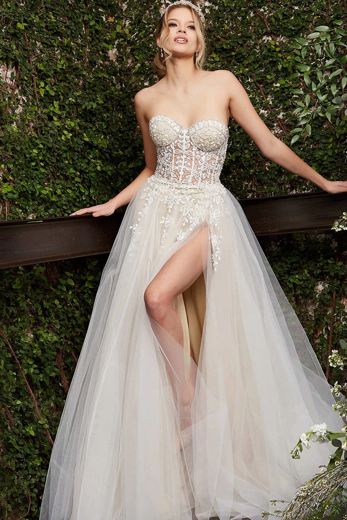 Jovani 06610 Beaded Long Bridal Gown