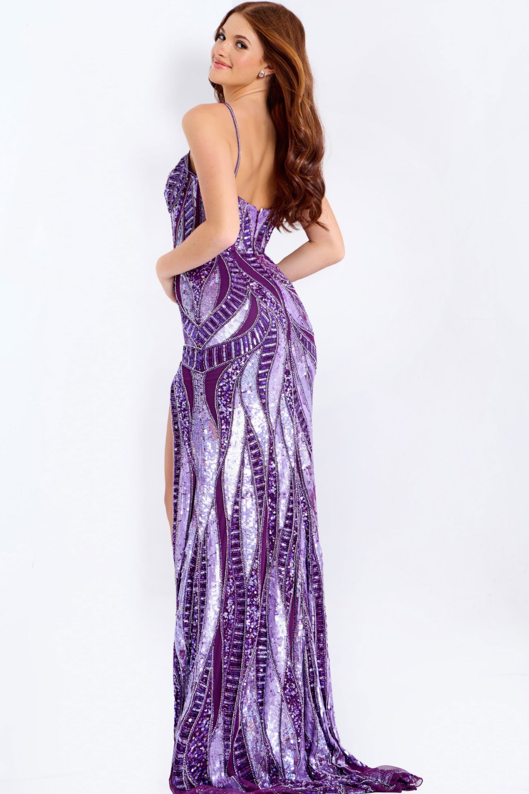 Prom Dresses Mermaid Long Formal Sequin Prom Dress Dark Purple Multi