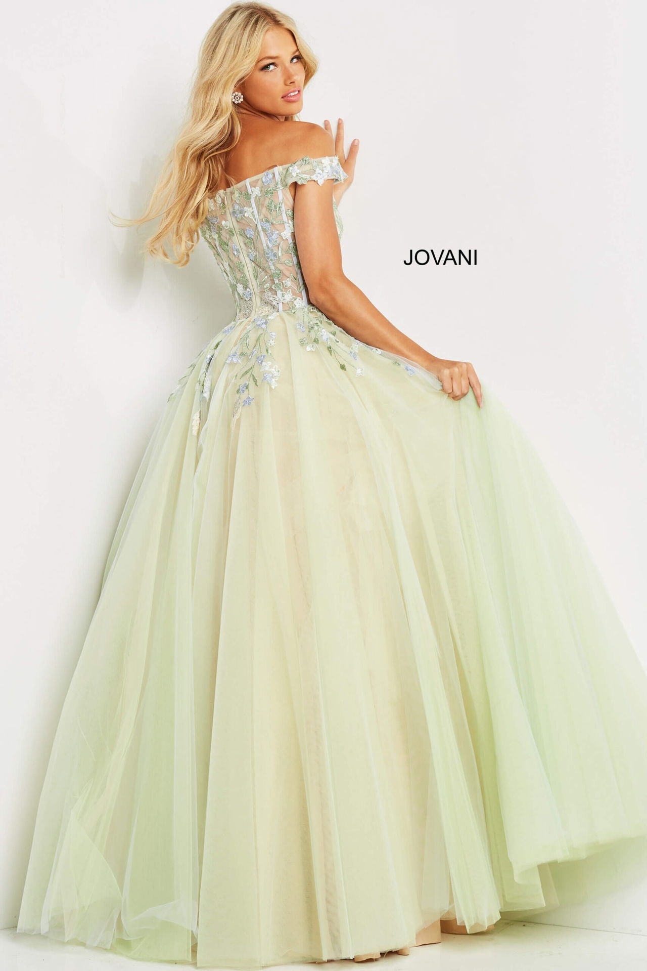 Jovani 06794 Ball Gown Floral Long Formal Prom Dress