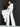 Jumpsuit Long Plunging Neck Formal Jumpsuit WHITE/BLACK