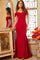 Prom Dresses Ruffle Long Mermaid Formal Prom Dress CRANBERRY