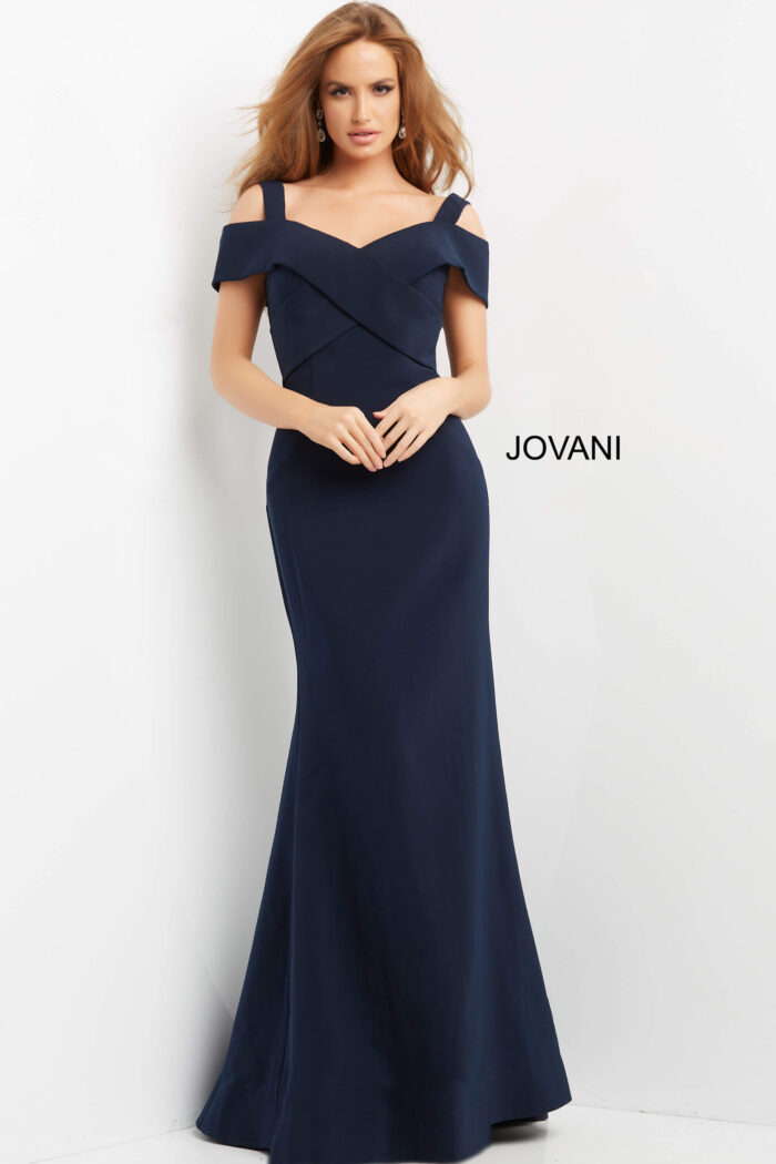 Prom Dresses Ruffle Long Mermaid Formal Prom Dress NAVY