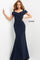 Prom Dresses Ruffle Long Mermaid Formal Prom Dress NAVY