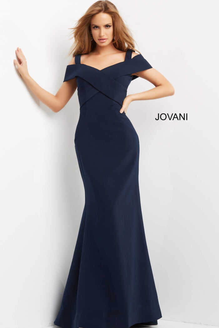 Prom Dresses Ruffle Long Mermaid Formal Prom Dress NAVY