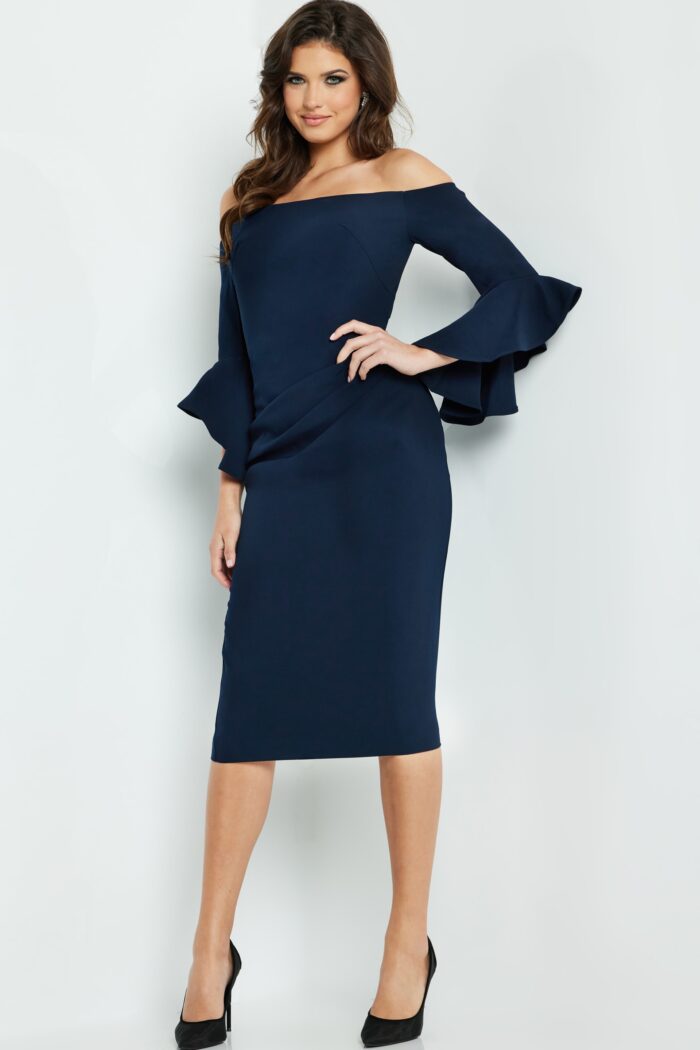 Jovani 07066 Knee Length Evening Bell Cocktail Dress – The Dress Outlet