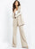 Pant Suit Long Two Piece Wide Leg Pant Suit Champagne/Ivory