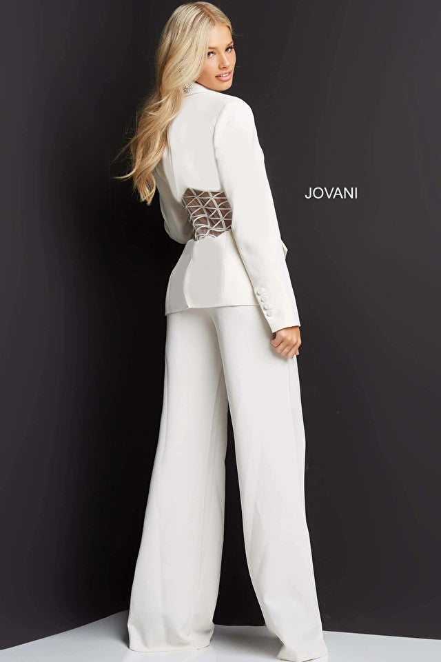 Jovani 07227 Long Sleeve Two Piece Formal Pant Suit