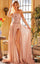 Prom Dresses Long Floral Formal Prom A Line Dress Blush