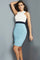 Cocktail Dresses Short Sleeveless Evening  Cocktail Dress IVORY/AQUA