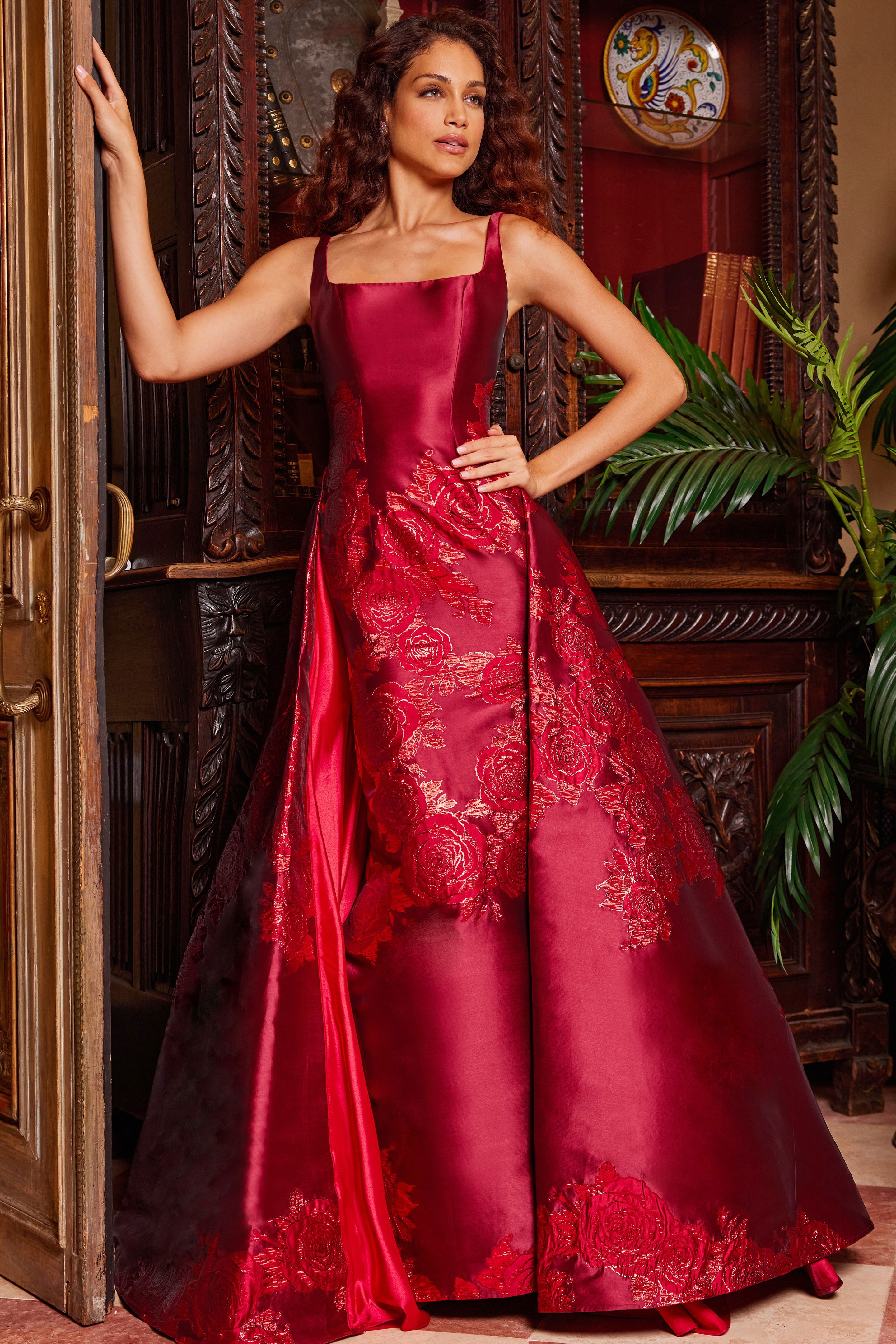Formal Dresses Long Formal Prom Pleated A Line Dress Jovani 07441 Red