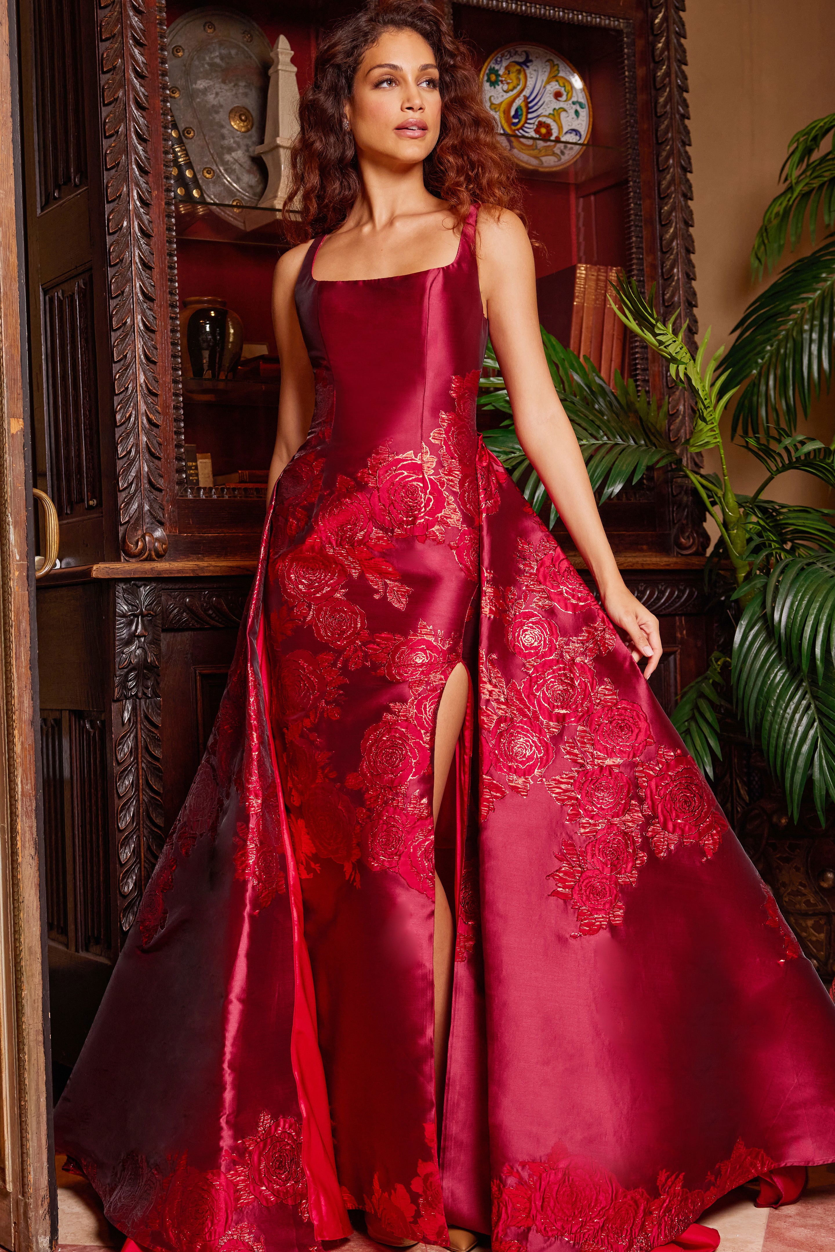 Formal Dresses Long Formal Prom Pleated A Line Dress Jovani 07441 Red