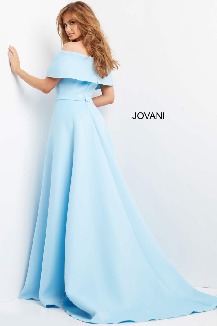 Formal Dresses Long Formal Evening A Line Overskirt Dress LIGHT-BLUE