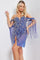 Cocktail Dresses Short Beaded High Slit Cocktail Dress Royal/Silver