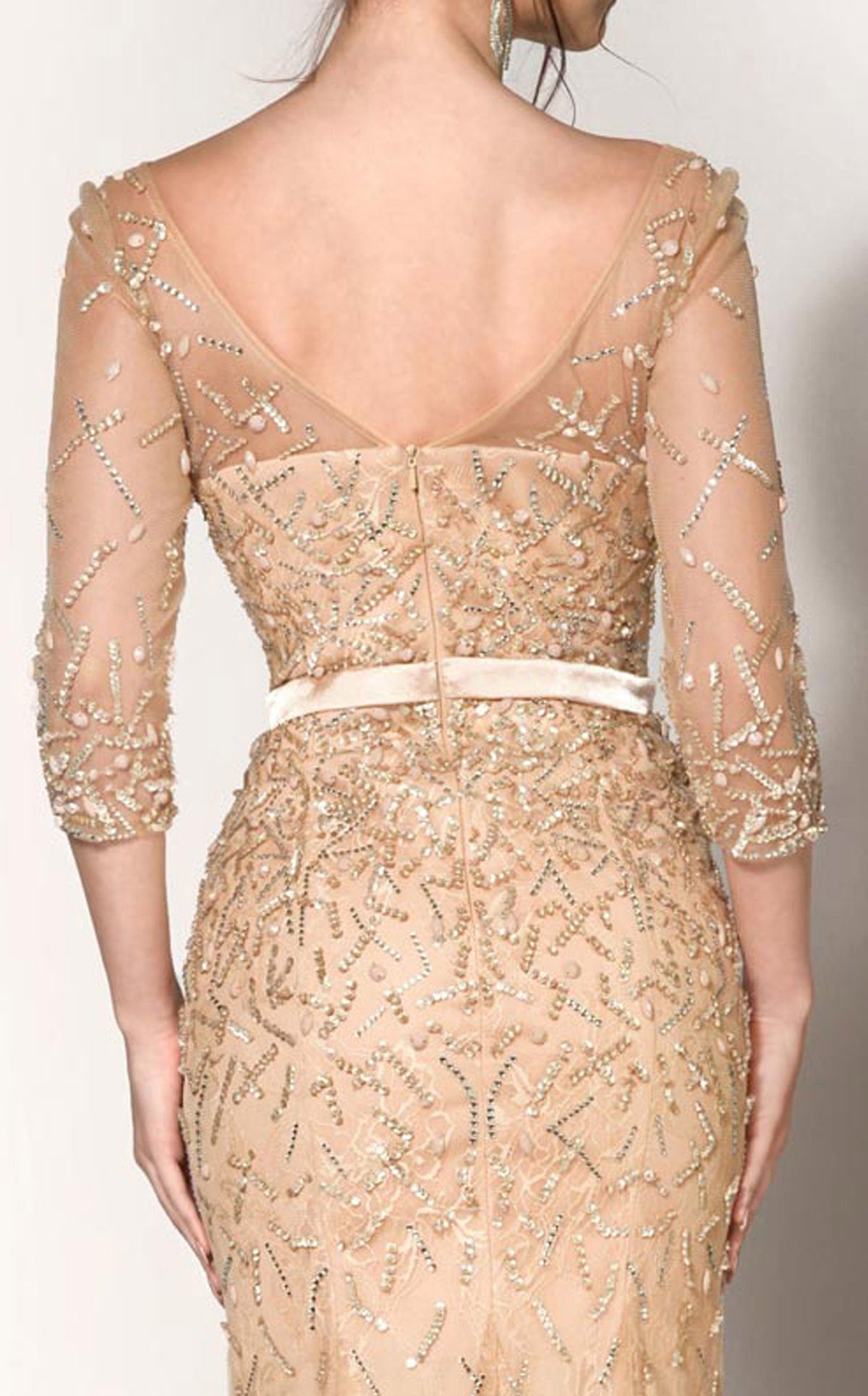 MNM Couture 0767 Long Beaded Sequin Evening Formal Dress