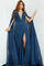 Formal Dresses A Line Long Evening Formal Cape Sleeve Dress NAVY