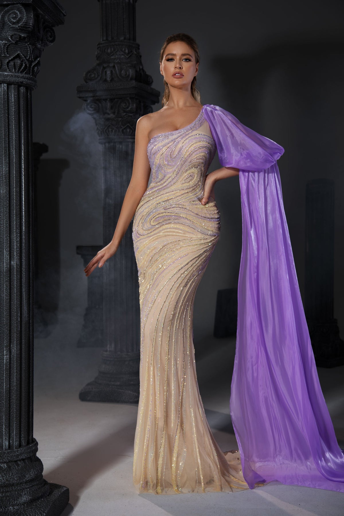 One-Shoulder Floor-Length Sequin Formal Mermaid Pre Order