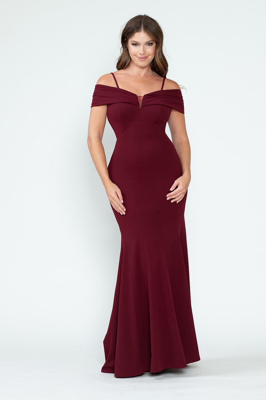 Formal Dresses Long Prom Formal Fitted Dress Lenovia 5317 Burgundy