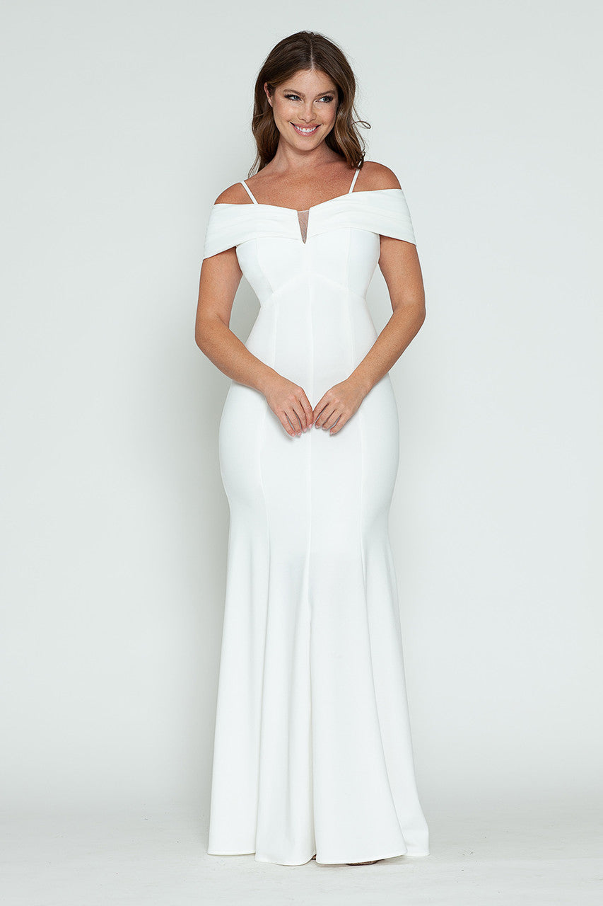 Wedding Dresses Long Fitted Wedding Bridal Dress Lenovia 5317 Ivory