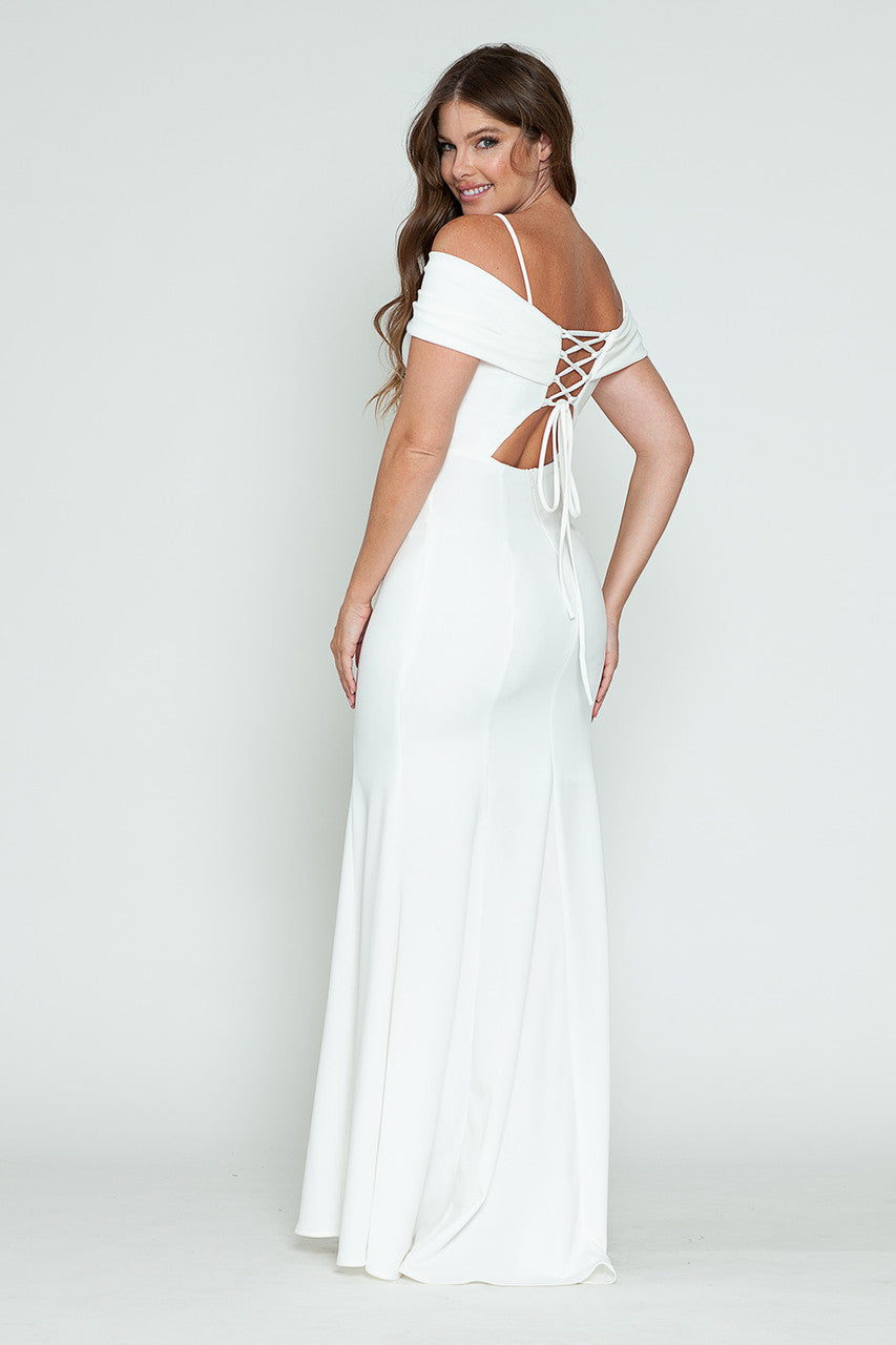 Wedding Dresses Long Fitted Wedding Bridal Dress Lenovia 5317 Ivory
