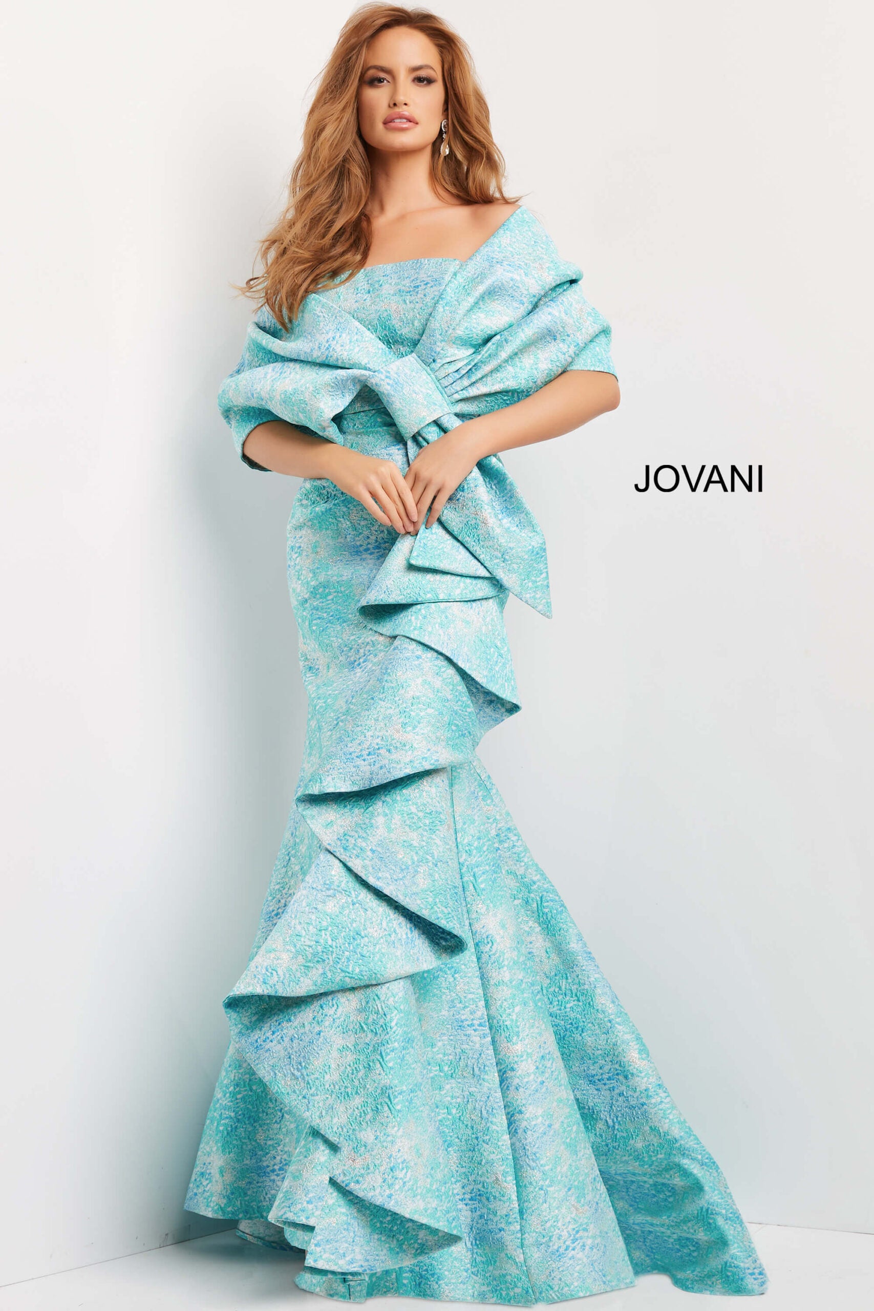 Prom Dresses Long Mermaid Ruffle Formal Prom Dress BLUE/MULTI