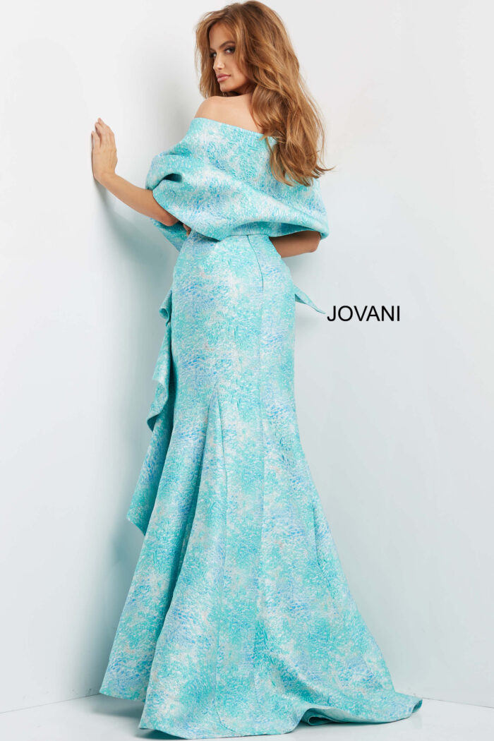 Jovani 08093 Long Mermaid Ruffle Formal Evening Prom Dress