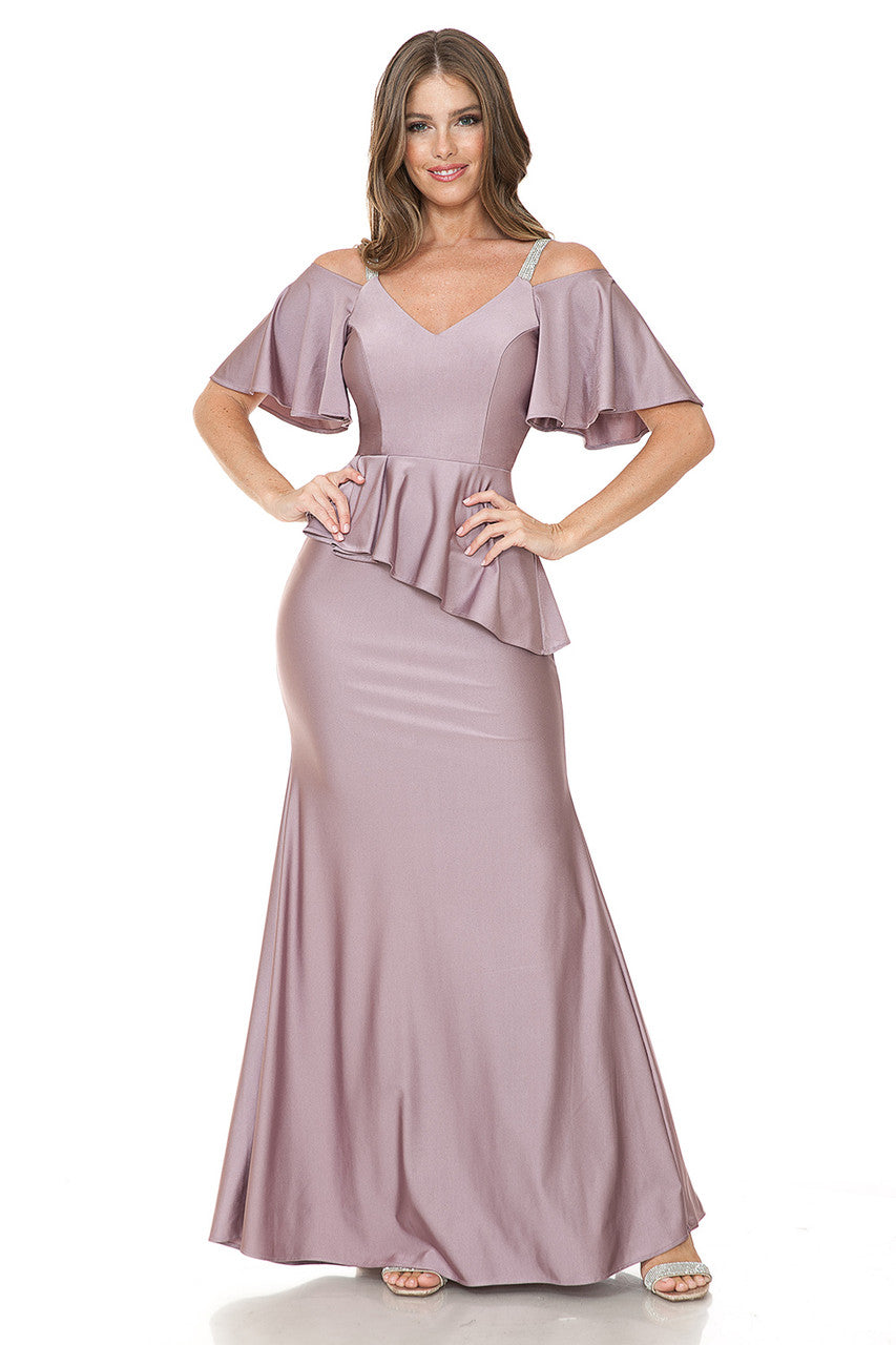 Mother of the Bride Dresses Long Mother of the Bride Formal Ruffle Dress Lenovia 5282 Plum