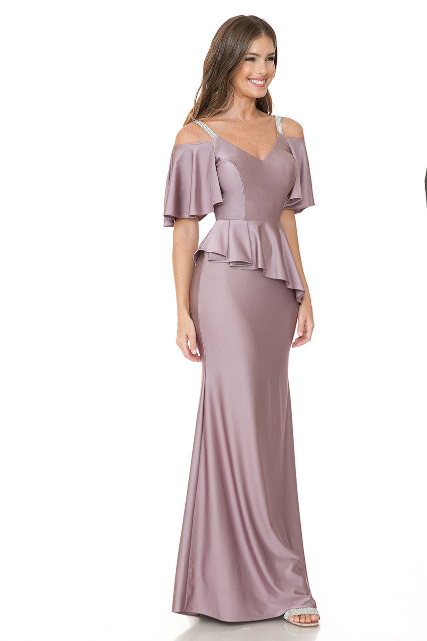 Mother of the Bride Dresses Long Mother of the Bride Formal Ruffle Dress Lenovia 5282 Plum