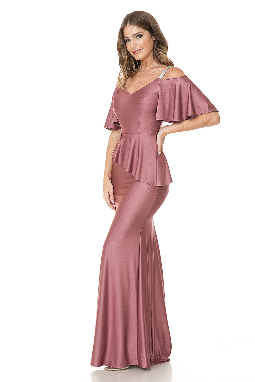 Mother of the Bride Dresses Long Mother of the Bride Formal Ruffle Dress Lenovia 5282 Mauve