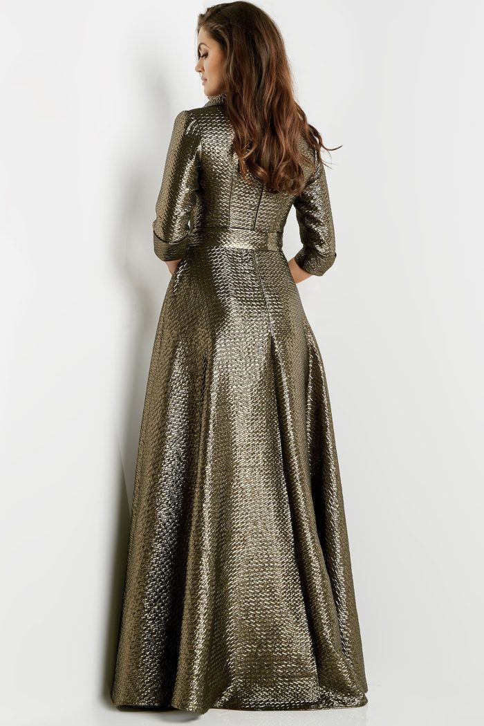 Jovani 08388 Long Metallic Ball Gown Formal Dress