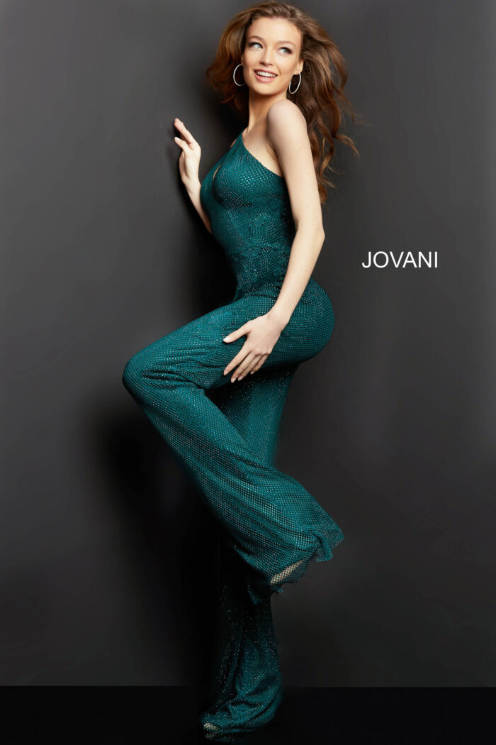 Jovani 09018 Long Formal Beaded Jumpsuit