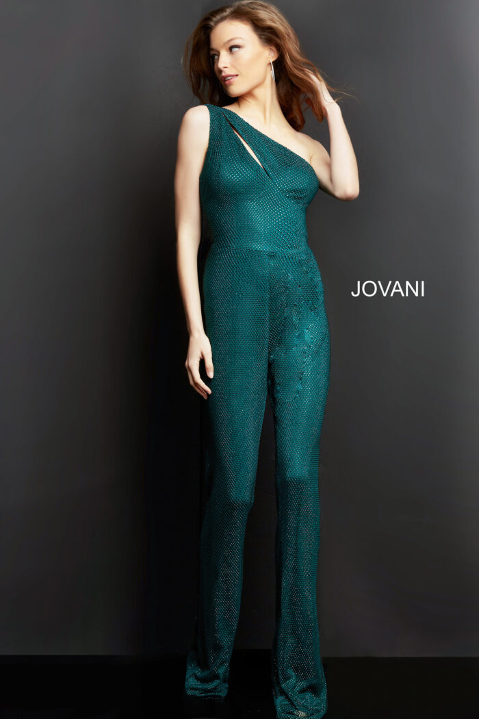 Jovani 09018 Long Formal Beaded Jumpsuit