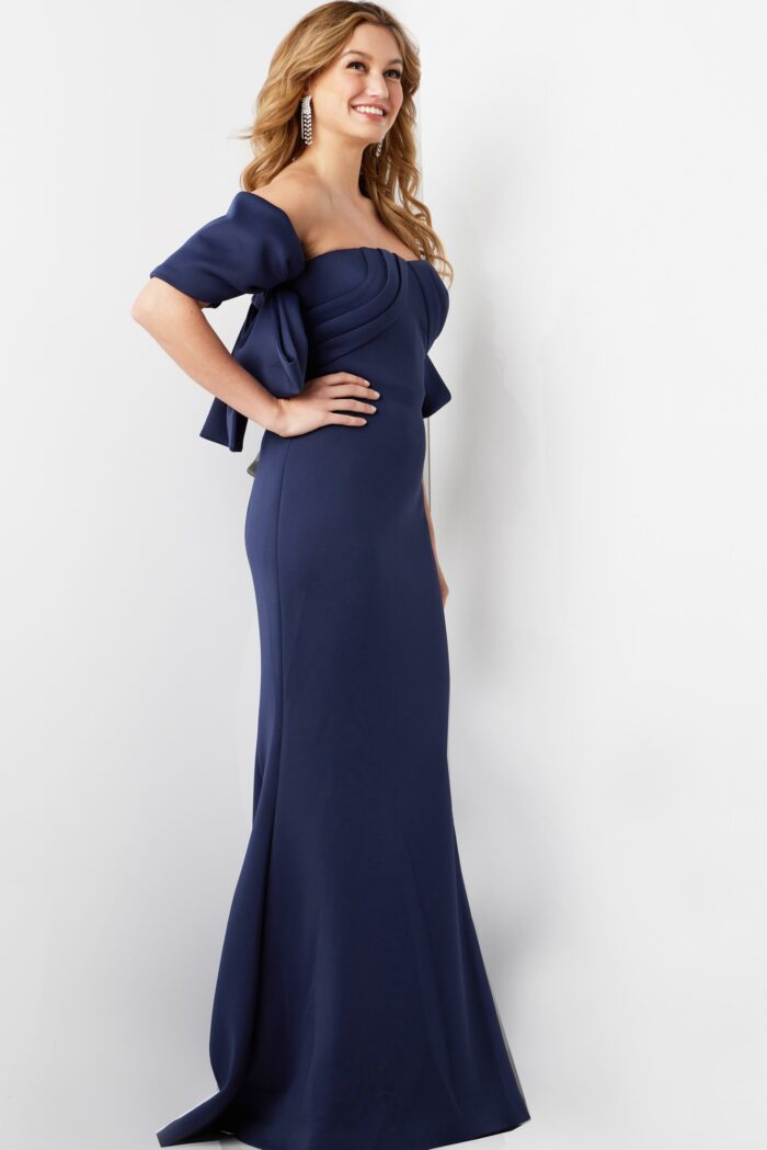 Jovani 09064 Long Fitted Mermaid Pleated Formal Dress