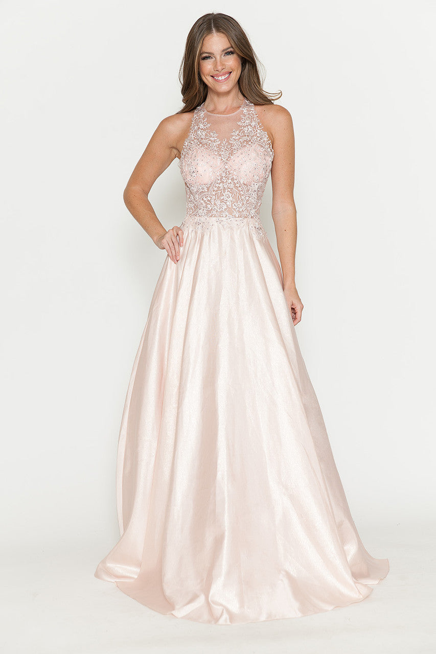 Formal Dresses Long Prom Beaded Formal Evening Dress Lenovia 8181 Blush Pink