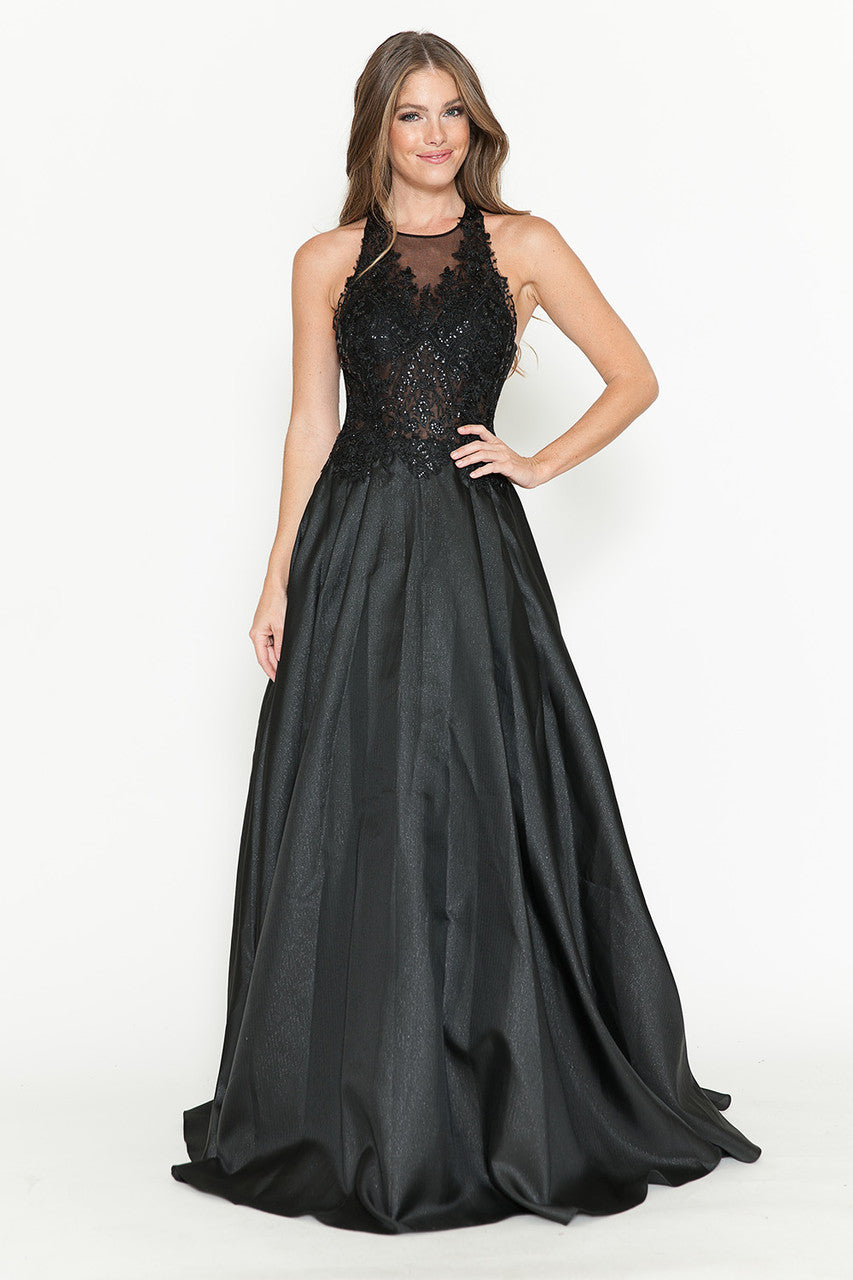 Formal Dresses Long Prom Beaded Formal Evening Dress Lenovia 8181 Black