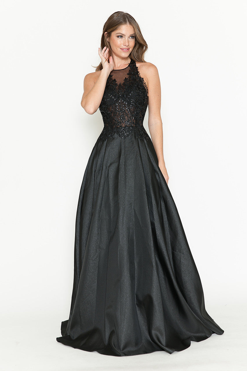 Formal Dresses Long Prom Beaded Formal Evening Dress Lenovia 8181 Black
