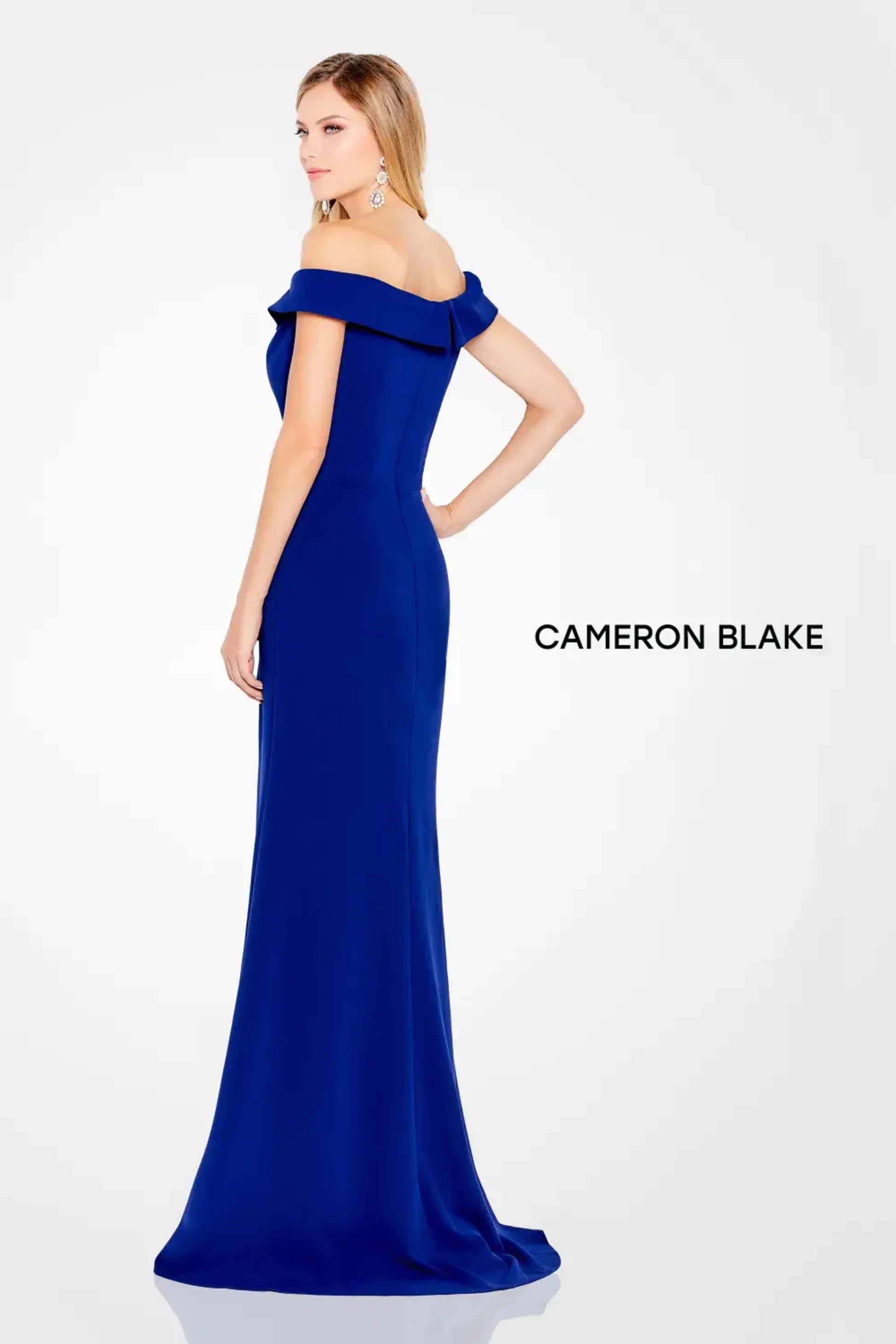 Cameron Blake 120614 Long Fitted Slit Formal Evening Dress